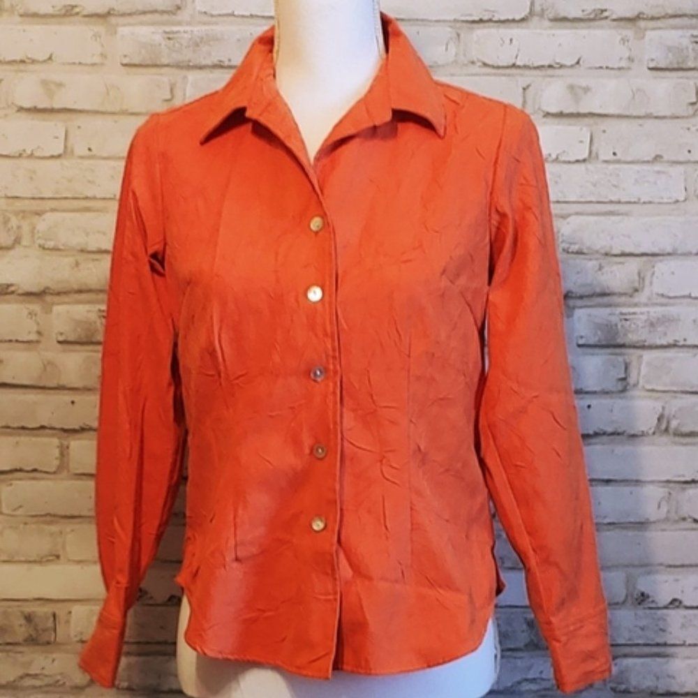 Coldwater Creek Button down orange shirt - Size XS Petite